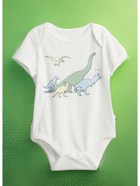 Baby Gap Unisex  Dinosaur Graphic One Piece Bodysuit 6-12  mos NWT